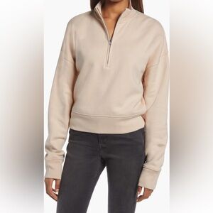 Reformation Marla half zip camel tan champagne
